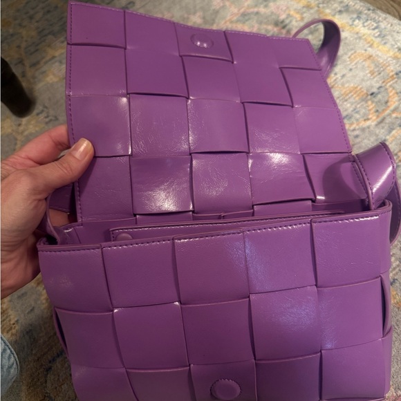 Purple Woven Leather Crossbody Bag - Picture 3 of 3
